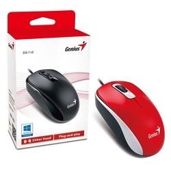 MOUSE USB GENIUS DX-110 ROJO 1000 DPI